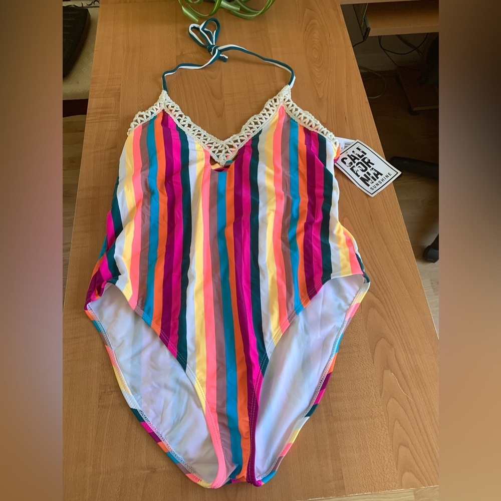 Colorful Striped One-Piece Swimsuit